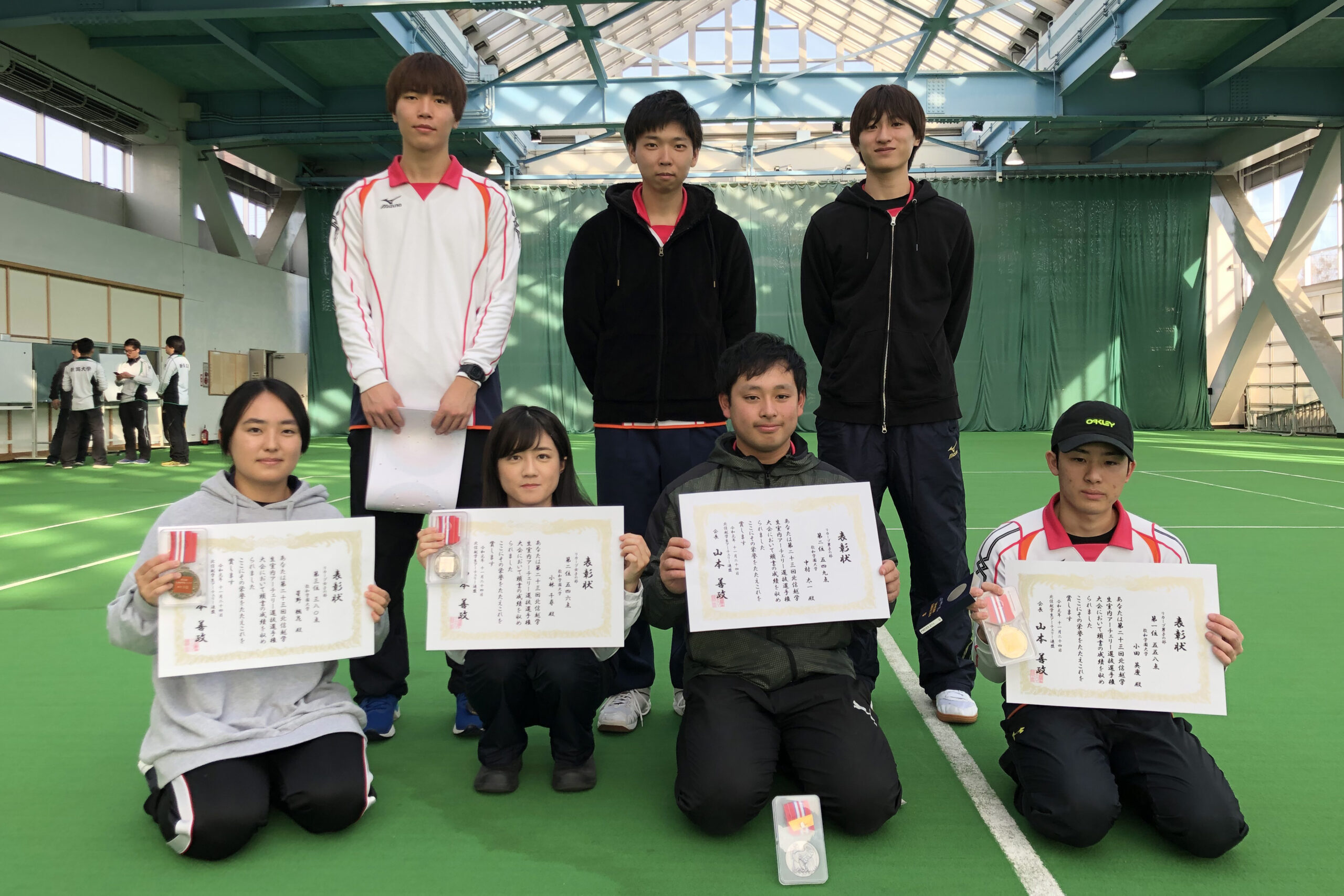 【敬和スポーツ】第23回北信越学生室内アーチェリー選手権大会で男子の部で優勝しました