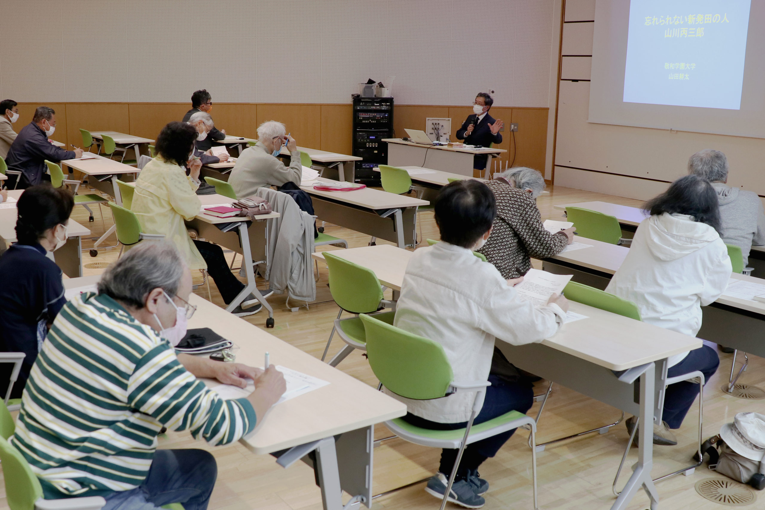 オープンカレッジでは、新発田市出身の山川丙三郎について講演しました