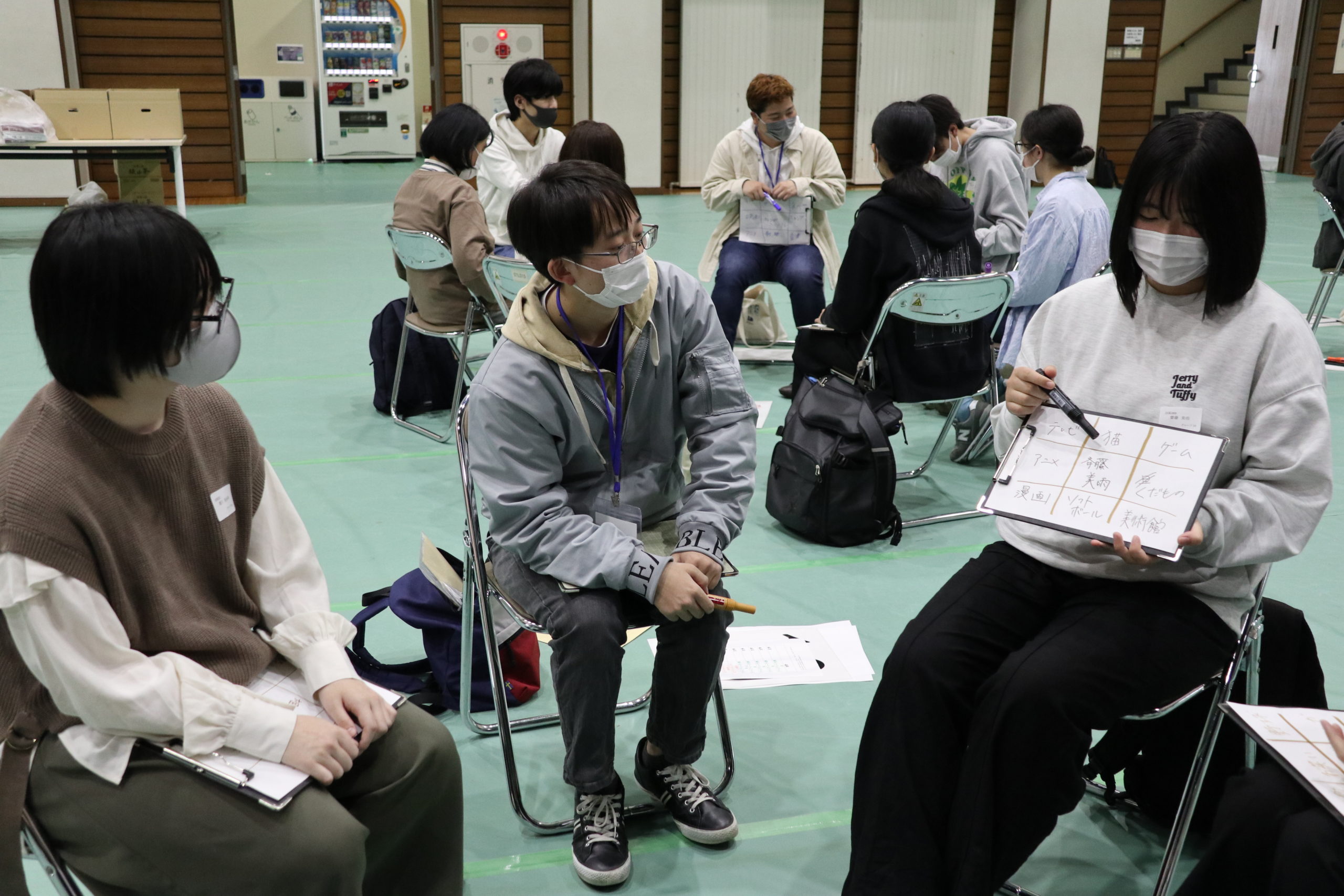 自分を表すキーワードで自己紹介、最初に名前を覚えてもらいました