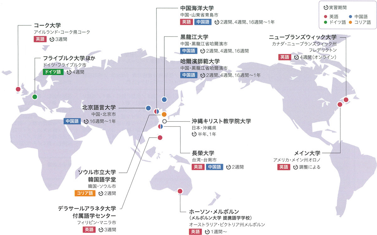 世界に広がる13の姉妹校・提携校