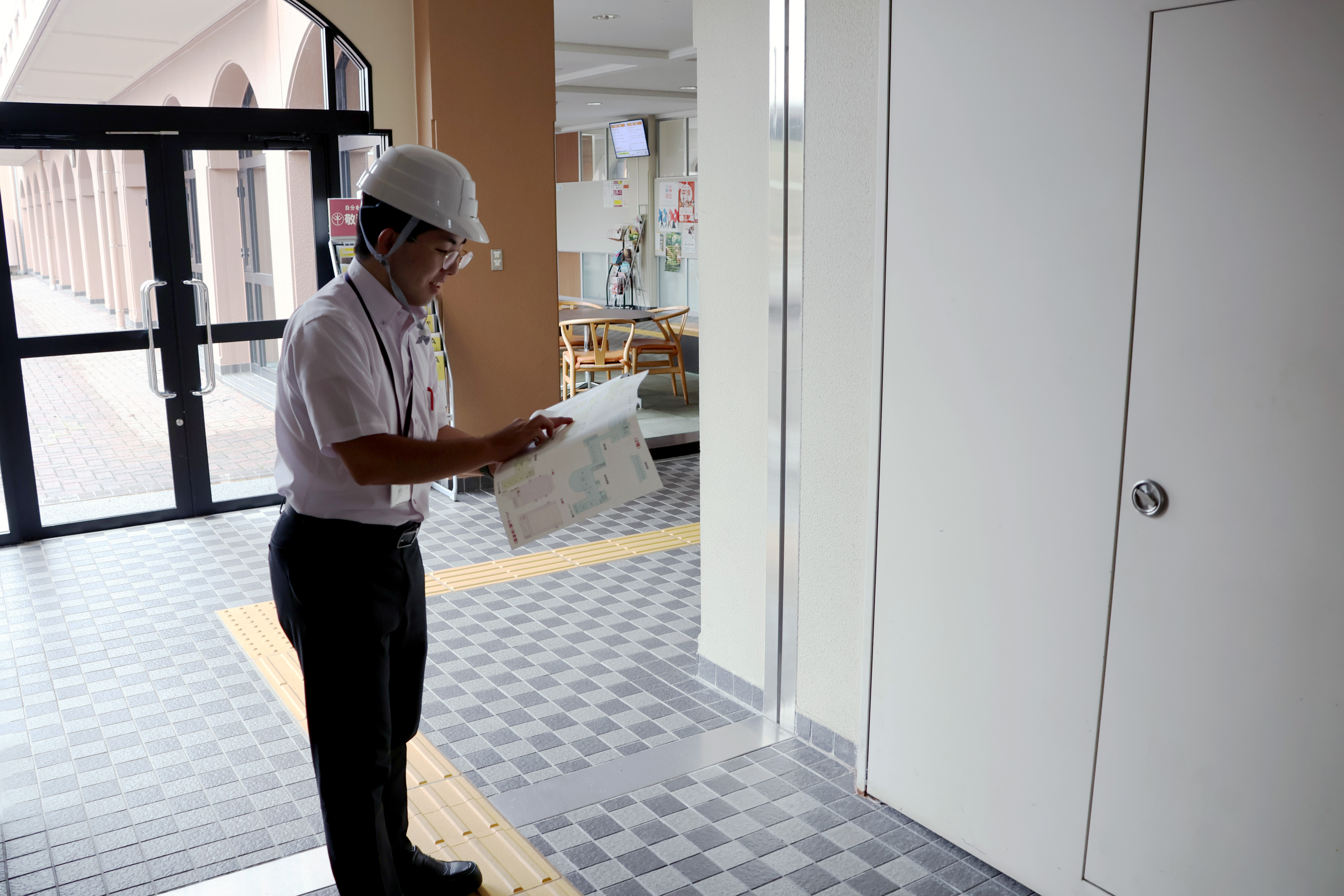 消防設備の位置を確認しました